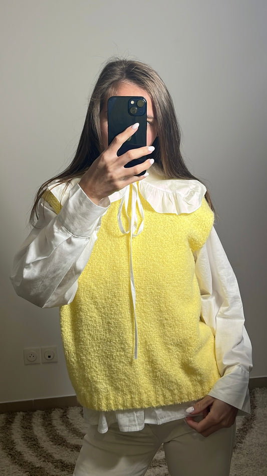 Pull sans manches - Jaune