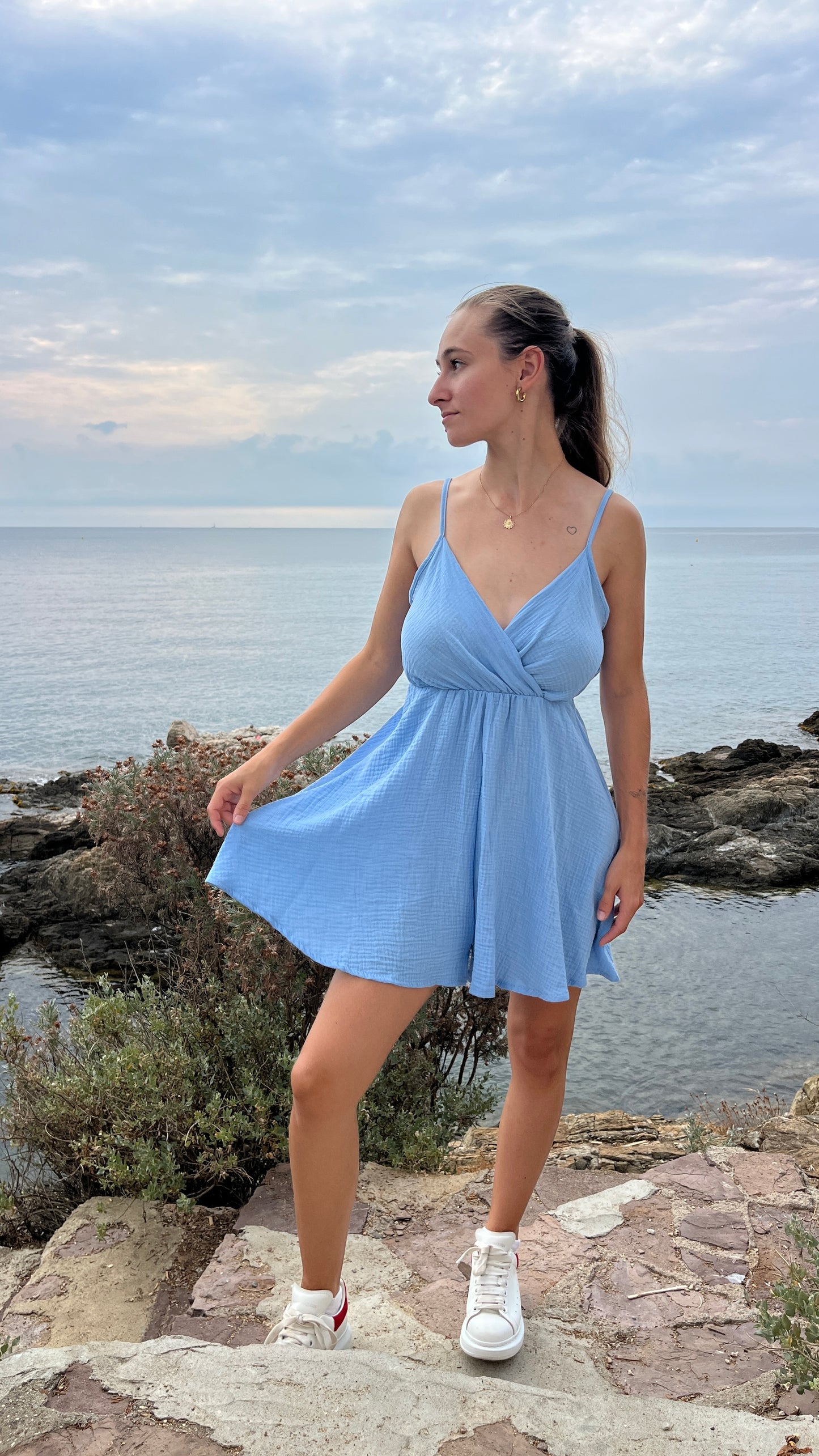 Combi-Short - Bretelles bleu